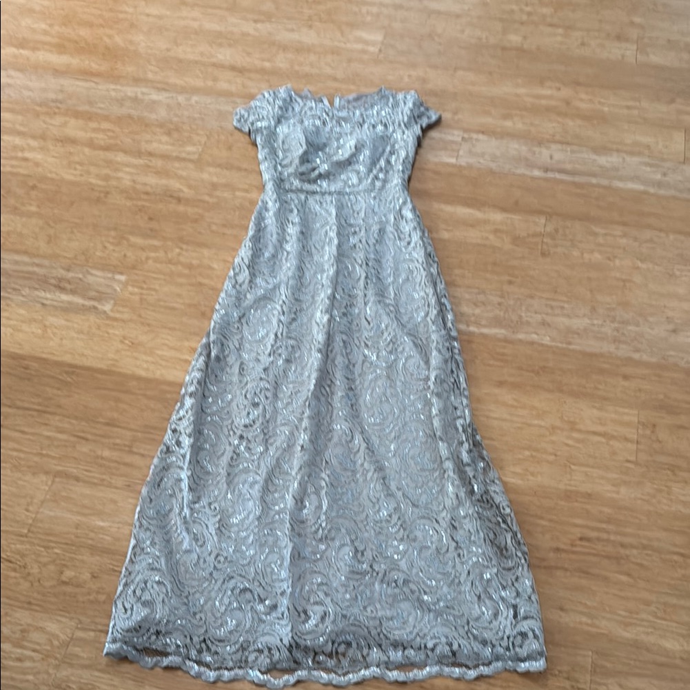 Chic Lace Gown In Silver